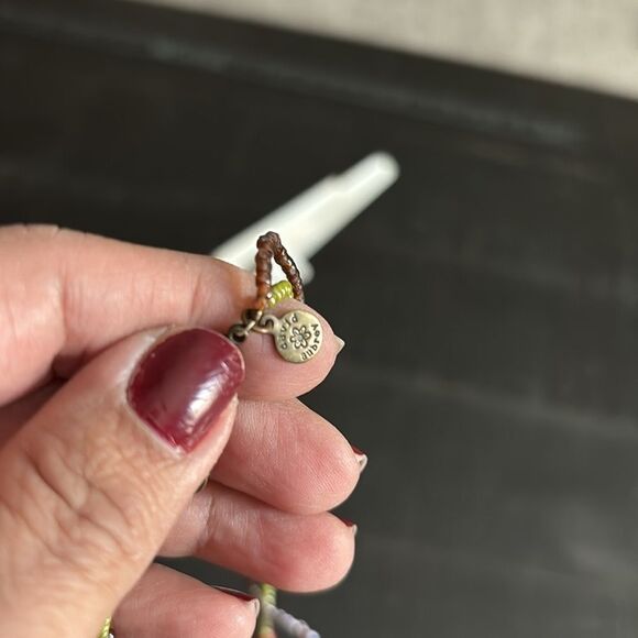 David Aubrey Coral Ted Butterfly Green Seed Bead Layered Necklace Luxury​​​​​ - Picture 2 of 9